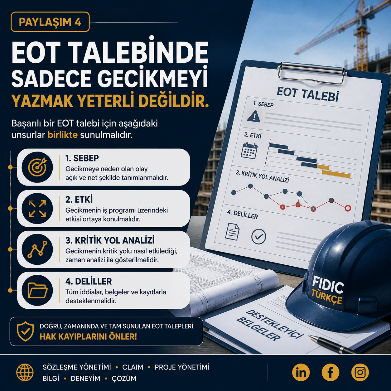 EOT talebinde sadece gecikmeyi yazmak yetmez