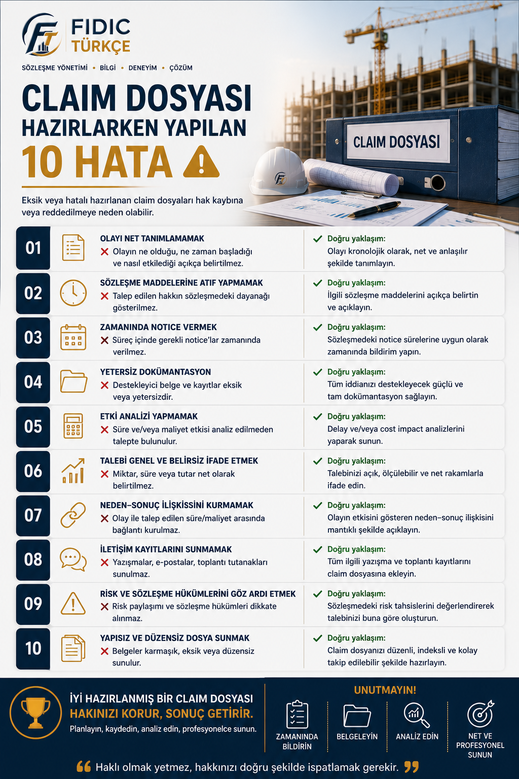 Claim dosyası hazırlarken yapılan 10 hata