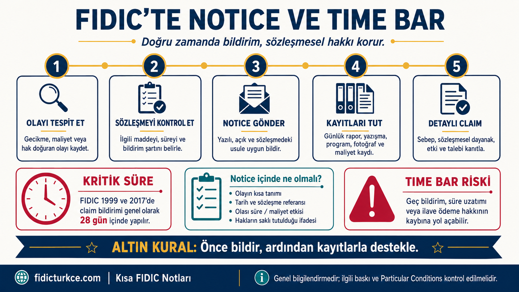 FIDIC'te notice ve time bar süreci