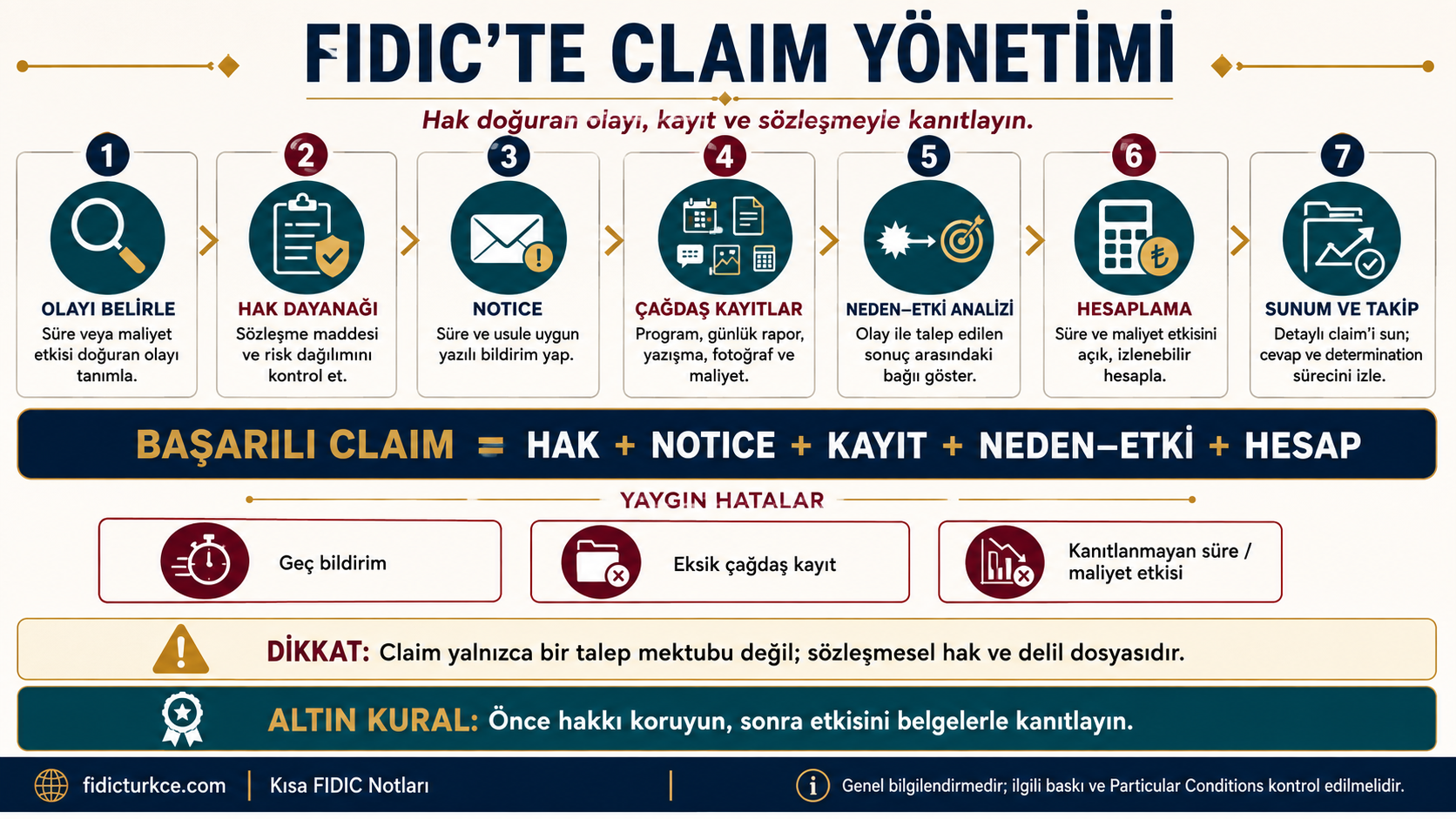 FIDIC'te claim yönetimi adımları