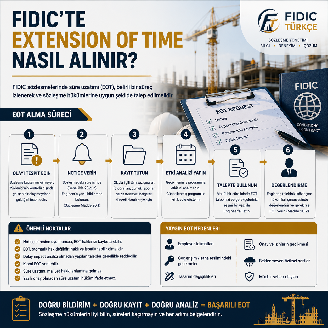 FIDIC'te Extension of Time nasıl alınır?