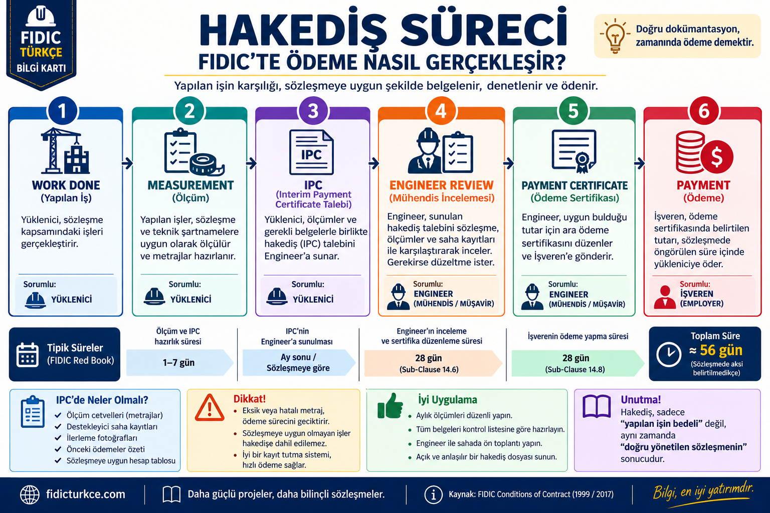 FIDIC'te hakediş süreci