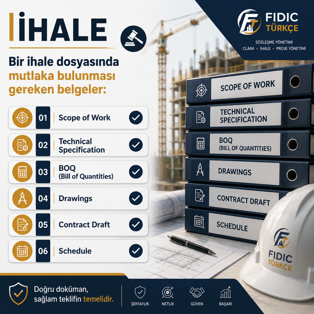 Bir ihale dosyasında bulunması gereken belgeler